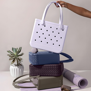 Sac fourre-tout de plage en EVA, lavable, léger, grande capacité, style caoutchouc, pour femme, été, piscine, voyage - Product Image 1