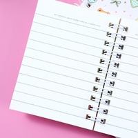 Carnet à spirale A7 minimaliste avec motif chat et dorure à chaud, 80 feuilles, 80 g/m², papeterie esthétique pour étudiants