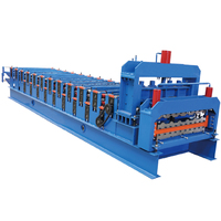 Machine de formage à froid pour tuiles de toit en acier coloré à double pont, machine de formage de panneaux de toit en tuiles trapézoïdales à double couche