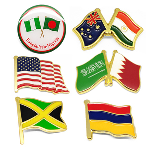 Pins de solapa de esmalte duro y blando personalizados por el fabricante, con logotipo metálico de bandera cruzada de EE. UU. y Indonesia, estilo americano, tipo broche, para Reino Unido - Product Image 4