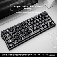 Keycaps Pola Serat Karbon Terlaris Impor, Tekstur Karbon Tempa, Desain Karbon Es dengan Ukiran Samping