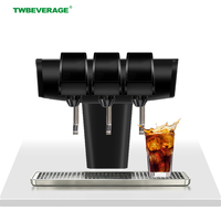 Distributeur de boissons gazeuses TWBEVERAGE pour restauration rapide, 3 robinets, pour boissons gazeuses post-mix, fontaine à soda, tour de boissons froides avec machine de refroidissement