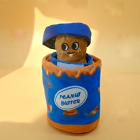 Jouet pour chien en peluche en forme de pot de beurre de cacahuète, cornichon ou ketchup, couineur et froissé, pour le divertissement autonome et le soulagement de l'ennui, 3 styles