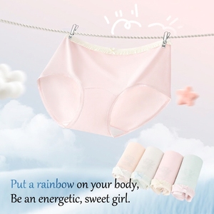Culottes sans couture en lyocell pour écoliers, taille mi-haute, antibactériennes, motif dessin animé, coupe triangle - Product Image 1