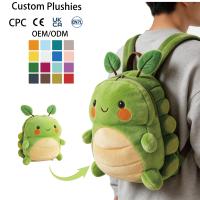 Sac à dos en peluche personnalisé multicolores OEM ODM, sac d'école pour enfants en forme de insecte de dessin animé