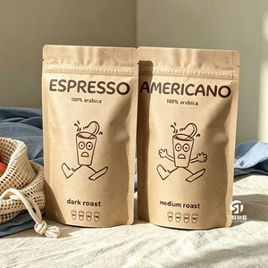 Factory Custom Digital Printing Kraft Paper Coffee Packaging Bags <b>Stand</b> Up Resealable Zipper Pouches for Coffee Beans <b>Vegetable</b> - Product Image 6