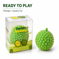Durian Squishy Fidget Toy, Stekelige Fruit Stressbal, Realistisch Zacht TPR Ontspannings Speelgoed voor Kinderen & Volwassenen