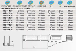 Micrometro interno a tre punti in acciaio inossidabile da 2-2.5mm micrometro digitale ad alta precisione da Qinghai Qingliang 0.001mm - Product Image 3