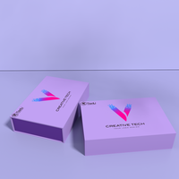 Nouvelle Boîte Cadeau de Luxe Réutilisable à Logo Personnalisé, Boîte d'Emballage Pliante en Carton Aimanté Kraft, Boîtes en Papier Violet
