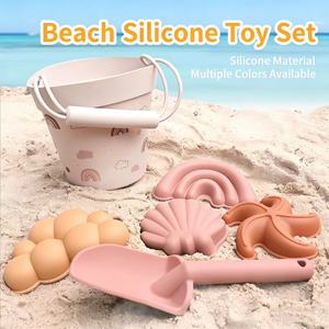 Jouets interactifs créatifs pour parents et enfants en plein air, ensemble de seaux de plage en silicone de qualité alimentaire, jouets pour creuser dans le sable et jouer dans l'eau - Product Image 1