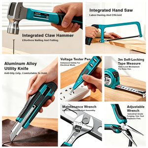 Coffrets d'outils manuels multifonctions, boîte à outils, clé à <span class=keywords><strong>douille</strong></span>, pinces, tournevis pour l'entretien mécanique OEM - Product Image 2