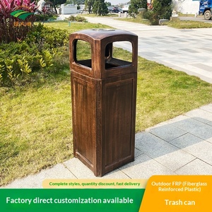 Outdoor Fiberglass Vertical <strong>Trash</strong> <strong>Can</strong> Scenic Area Community Environmental Protection Sanitation Sorting Cylinder - Product Image 2