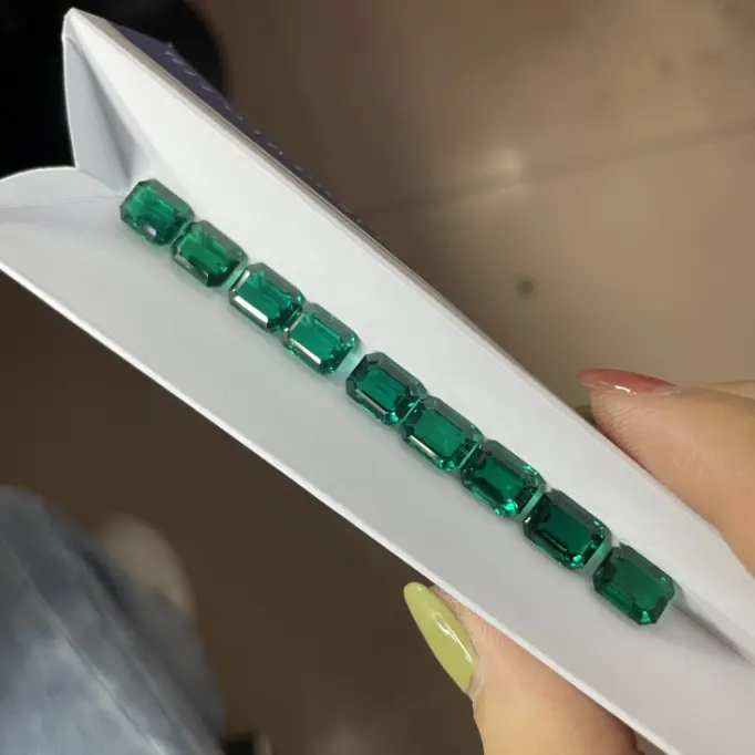 7x9mm lab ha sviluppato smeraldo idrotermale smeraldo colombia 3ct verde creato pietra preziosa
