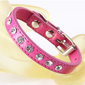 Retractable <strong>Dog</strong> Leash and Studded <strong>Collar</strong> Set Reflective <strong>Stitching</strong> for Safety One Button Lock Tangle Free - Product Image 2