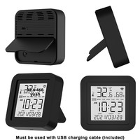 Termómetro Higrómetro Digital Inteligente Wi-Fi Graffiti con Control por APP, Infrarrojos, Alimentación USB, Material de PC para Uso con Aire Acondicionado