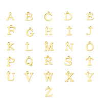 SSeeSY Mode Charmes En Acier Inoxydable Or 18k 26 Lettres Alphabet Initiale DIY Pendentif pour Bracelet Collier Sac Vêtements Jeans