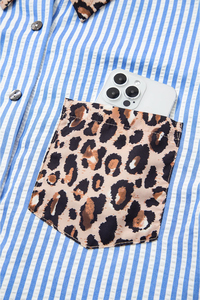 Cara-amante all'ingrosso stampa <span class=keywords><strong>leopardata</strong></span> a righe Patchwork Button up Boutique camicia a maniche lunghe occidentale da <span class=keywords><strong>donna</strong></span> - Product Image 4