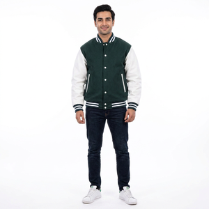 All New Customized Baseball Jacket Full Sleeve Breathable Stand Collar Front Logo Casual Wear <b>Coat</b> Latest Design College Men - Product Image 1