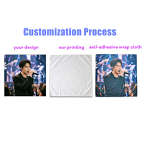 Tissu d'emballage pour appareil photo en polyester imprimé sur mesure, motif personnage d'anime ou photo de célébrité, auto-adhésif, cadeaux d'usine OEM