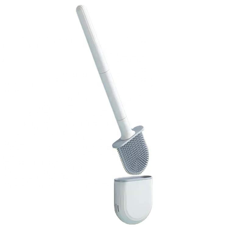 Bathroom Plastic Holder With Soap Dispensing Head Soft TPR Cleaning Silicone Toilet Brush · image 1