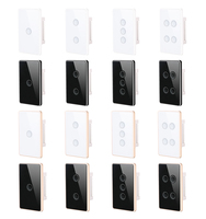 TYSH Zigbee Interrupteur Tactile Mural Intelligent en Verre Trempé 1/2/3/4 Voies avec Télécommande Tuya, Compatible Google Alexa