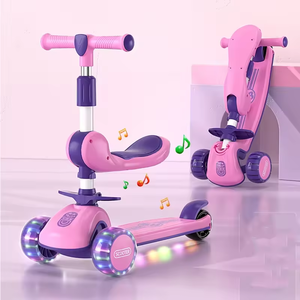 Trottinette réglable en hauteur à 3 roues pour enfants/scooter pliable avec lumière et musique - Product Image 3