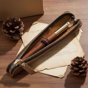 Quick Ship Single Pen Bag with Zipper Real Leather Touch Pen Bag for Tablet Touch Pen Holder for <b>Journal</b> Planner - Product Image 2