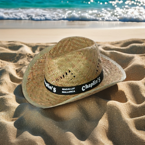 Chapeau de cowboy en paille imprimé avec logo personnalisé en gros chapeau de soleil d'été unisexe avec bande pour hommes décontractés et de voyage - Product Image 2