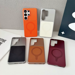 เคสโทรศัพท์มือถือหนัง PU แบบด้าน พร้อมแม่เหล็ก สำหรับ Samsung Galaxy S26 S25 S24 Plus S23 Ultra FE  วัสดุ PC แข็ง รองรับการชาร์จไร้สาย - Product Image 1