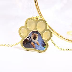Colar personalizado de pata de cachorro e gato, colar com pingente de memória, fotos de animais de estimação, joias gravadas, presente de família - Product Image 1