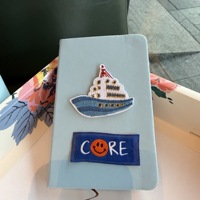 Cuaderno de Regalo Creativo con Hojas Sueltas para Estudiantes y Niños, con Dibujos Animados de Gaviotas, Barcos y Palmeras de Coco