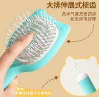 Peigne à cheveux chat à grande tête peinte à la main avec coussin moelleux, portable, en ABS, pour le Nouvel An, la remise des diplômes et la rentrée scolaire