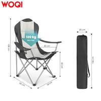 Chaise de camping WOQI pour l'extérieur, chaise de voyage, randonnée, plage, pêche avec porte-gobelet et sac de transport, supporte jusqu'à 160 kg