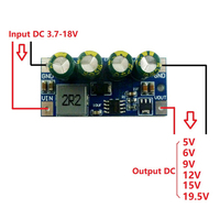 Modul konverter DC catu daya Step-Up, 60W DC 3.7 v-18 V ke 5V 6V 9V 12V 15V 19.5V