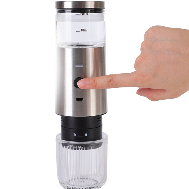 Portable Metal Coffee & Espresso Maker Battery/USB-Powered for Household & Outdoor Use Travel-Friendly