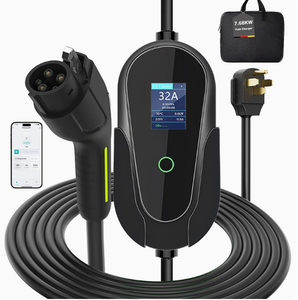 Cargador Portátil para Vehículos Eléctricos Tipo 1 Tipo 2 3.5kW 7kW, Cable de Carga de Nivel 2 para Uso Doméstico y de Viaje con Pantalla LCD - Product Image 1