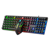 Clavier et souris de jeu filaires personnalisés en usine Combo Ordinateur Rétroéclairage pour PC Bureau LED Lumière arc-en-ciel
