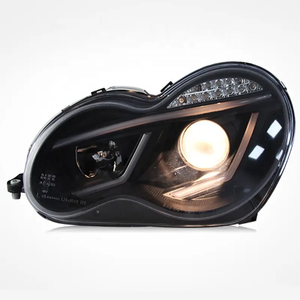 ไฟหน้ารถยนต์ LED Angel Eyes สำหรับรถเบนซ์ ปี 2000-2007 รุ่น <span class=keywords><strong>W203</strong></span> C63 C200 C230 C280 C300  ตัวเรือนสีดำ JY - Product Image 4