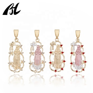 Colgante Religioso <span class=keywords><strong>de</strong></span> la <span class=keywords><strong>Virgen</strong></span> <span class=keywords><strong>de</strong></span> <span class=keywords><strong>Guadalupe</strong></span>, Chapado en Oro <span class=keywords><strong>de</strong></span> 18K sobre Cobre con Diamante, Amuleto <span class=keywords><strong>de</strong></span> la Suerte - Product Image 3