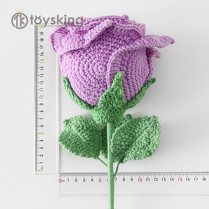 Regalo del Día de San Valentín Crochet gran Rama de Rosa tailandesa color degradado ramo de color sólido muebles románticos para el hogar - Product Image 5