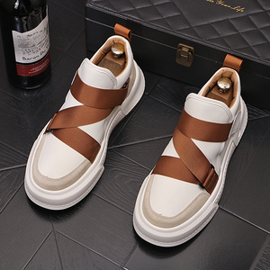 Zapatos Casuales Blancos Estilo Coreano para Hombre, Zapatillas Deportivas Juveniles con Cierre de Velcro y Cordones, de Caña Baja para Invierno - Product Image 6