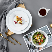 Assiettes carrées en porcelaine blanche de 10,5 pouces, sous glaçure, écologiques, motif végétal, pour restaurants - Vente en gros