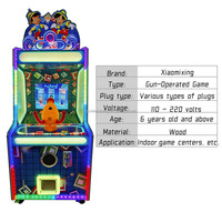 Machine de jeu d'arcade à monnayeur Xiaomixing - Simulateur de tir au pistolet à eau avec balles en bois - Version anglaise adaptée aux enfants