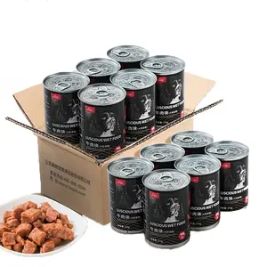 Stufato di pollo e manzo naturale cibo per cani in scatola umido 6 pezzi cibo e snack per animali domestici ad alto contenuto proteico purea cremosa per gatti bagnati