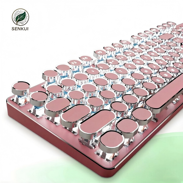 TK100 Mechanical Wired Keyboard 104 Keys White Backlit Anti-Ghosting USB-A Interface Punk-style Keyboard