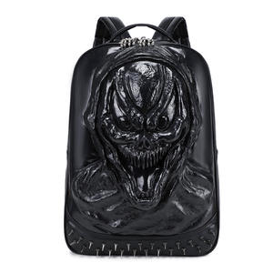 กระเป๋าเป้สะพายหลังลายกะโหลก3D ลมคล้ายกับการปิดด้วยซิปโพลีเอสเตอร์สไตล์วีนอม - Product Image 1
