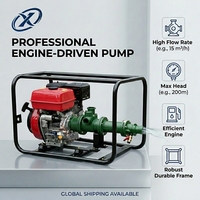 Bomba de Agua a Gasolina para Alimentación de Agua en Pueblos, 190F, 15HP, 200m de Altura, 15m³/h, Motor de Gasolina de 2 Pulgadas para Pozos de Agua Comunitarios y Riego
