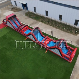 Percorso a Ostacoli Gonfiabile Commerciale in PVC da 0,55 mm per Esterni con Scivolo e Parete da Arrampicata, Gioco d'<span class=keywords><strong>Avventura</strong></span> Certificato CE per Noleggio Feste ed Eventi - Product Image 1