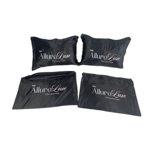 The Allure Luxe Collection Polyester Satin Storage Bags Luxury Screen Printed Zippered Pouches for Hair Extensions - Product Image 4