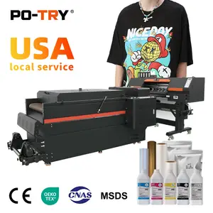 PO-TRY 60Cm Textiel Digitale Warmteoverdracht Printer 2 4 I3200 Printkoppen Dtf Printer Drukmachine